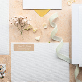 Beige Stylized Names Wedding Rücksendeadresse