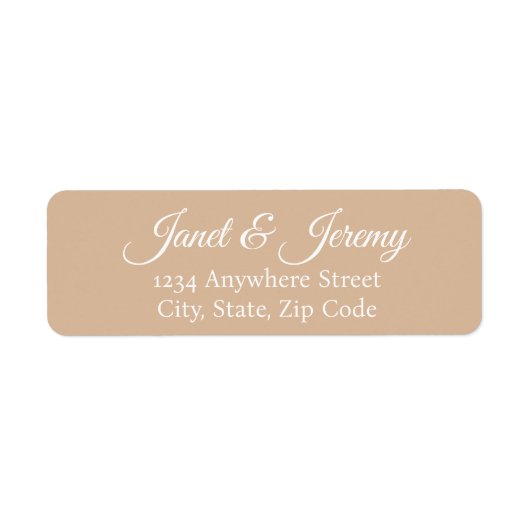 Beige Stylized Names Wedding Rücksendeadresse (Vorne)