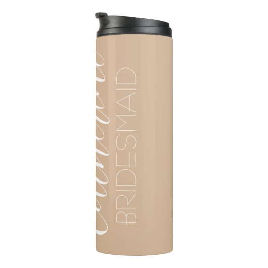 Beige Stylized Wedding Bridesmaid Thermosbecher (Nach rechts gedreht)