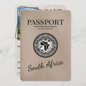 Beige Südafrika Passport Save The Date (Vorne/Hinten)