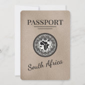 Beige Südafrika Passport Save The Date (Vorderseite)