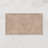 Beige Suede Leather Business QR-Code Visitenkarte (Rückseite)