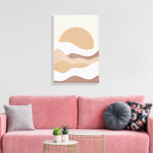 Beige Sun Boho Wall Art – Minimalist Poster Leinwanddruck (Insitu (Wohnzimmer))