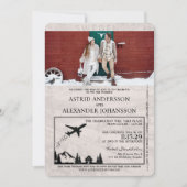 Beige Sweden Passport Wedding Einladung (Vorderseite)