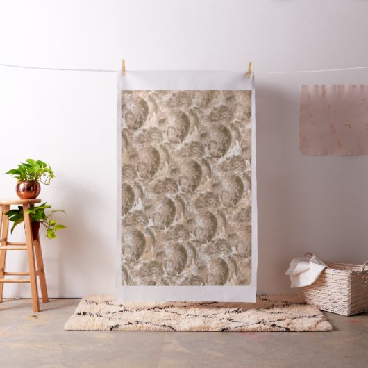 Beige Swirl-Tapete. Korallenleaf Textile Stoff (Beispiel)