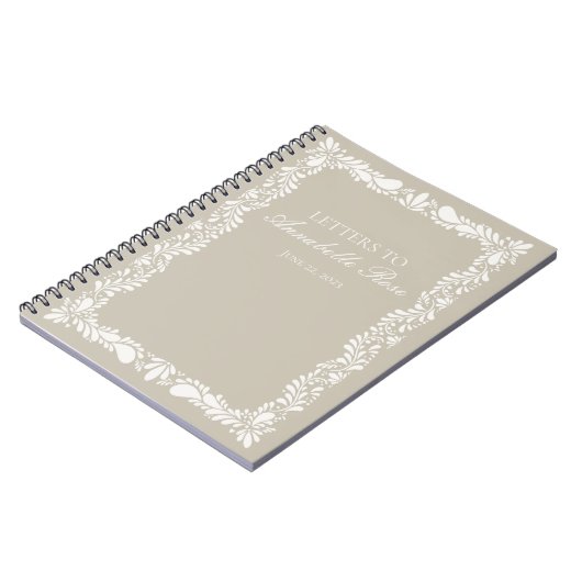 Beige Talaver Tile Fiesta Letters to Birthday Girl Notizblock (Linke Seite)