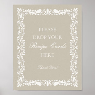 Beige Talavera Fliese Spanisch Rezept teilen Braut Poster