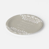 Beige Talavera-Fliese Spanische Fiesta-Brautabschi Pappteller (Schrägansicht)