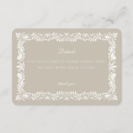 Beige Talavera Tile Detail Karte Einladung einfüge