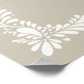 Beige Talavera Tile Fiesta Baby Dusche Empfang Poster (Ecke)