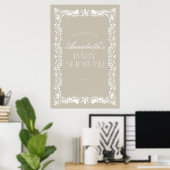 Beige Talavera Tile Fiesta Baby Dusche Empfang Poster (Heimbüro)