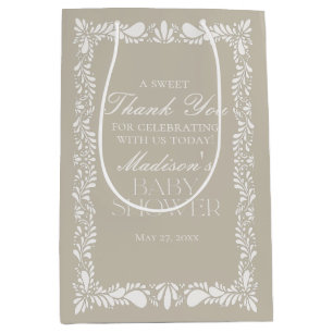 Beige Talavera Tile Fiesta Kinderduschfavoriten Mittlere Geschenktüte