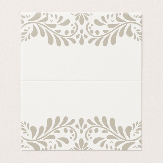 Beige Talavera Tile Fiesta Platzkarte Table Decor (Außenseite Aufgefaltet)