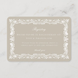 Beige Talavera Tile Registrierungskarte einfügen Begleitkarte