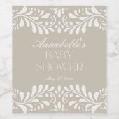 Beige Talavera Tile Spanische Fiesta Babydusche Weinetikett (Einzelnes Label)