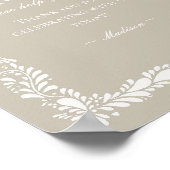 Beige Talavera Tile Spanische Fiesta Favoriten Zei Poster (Ecke)