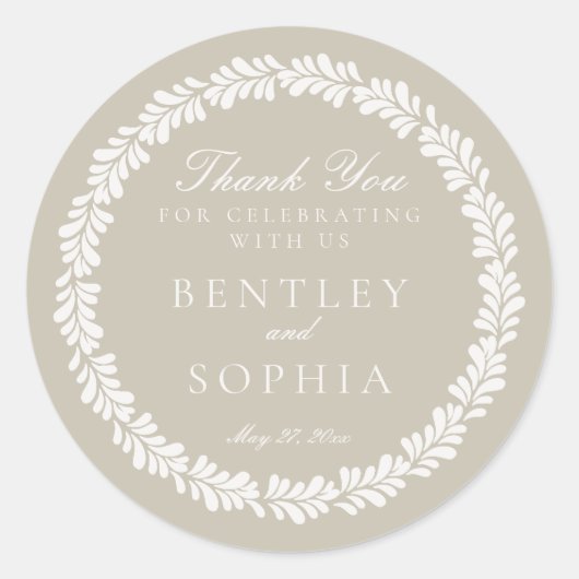 Beige Talavera Tile Spanische Fiesta Gastgeschenk Runder Aufkleber (Vorderseite)