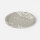 Beige Talavera Tile Spanische Fiesta Taufe Pappteller (Schrägansicht)