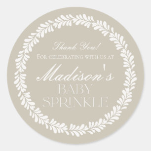 Beige Talavera Tile Spanish Fiesta Baby Sprinkle Runder Aufkleber