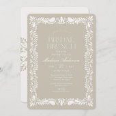 Beige Talavera Tile Spanish Fiesta Bridal Brunch Einladung (Vorne/Hinten)