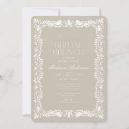 Beige Talavera Tile Spanish Fiesta Bridal Brunch Einladung