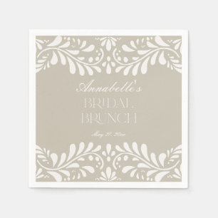 Beige Talavera Tile Spanish Fiesta Bridal Brunch Serviette