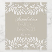 Beige Talavera Tile Spanish Fiesta Bridal Brunch Weinetikett (Einzelnes Label)