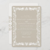 Beige Talavera Tile Spanish Fiesta Wedding Einladung (Vorne/Hinten)