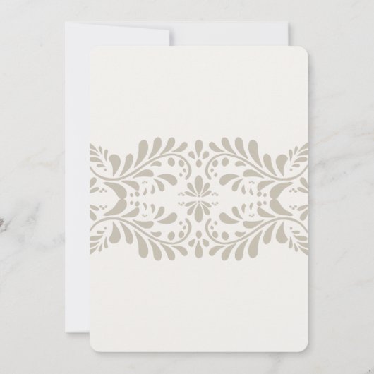 Beige Talavera Tile Spanish Fiesta Wedding Einladung (Rückseite)