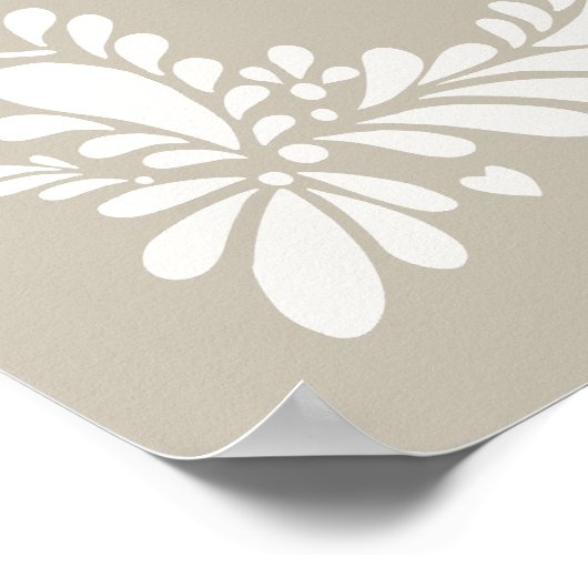 Beige Talavera Tile Spanish Fiesta Wedding Willkom Poster (Ecke)