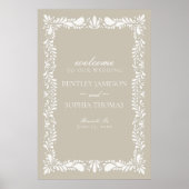 Beige Talavera Tile Spanish Fiesta Wedding Willkom Poster (Vorne)