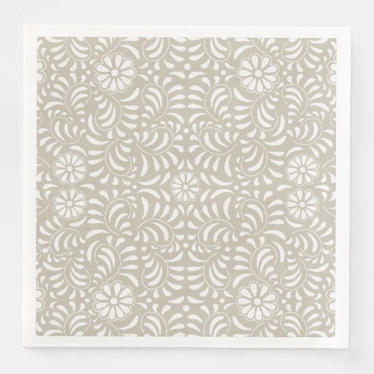 Beige Talavera Tile Spanish Style Fiesta Serviette (Vorderseite)