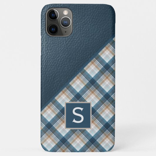 Beige Tan Brown Dark Blue Kariert Gingham Pattern Case-Mate iPhone Hülle (Rückseite)