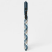 Beige Tan Brown Dark Blue Kariert Gingham Pattern iPhone Hülle (Linke Seite)