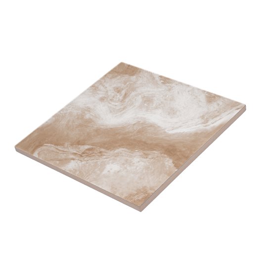 Beige Tan Brown White Marble Print Fliese (Seite)