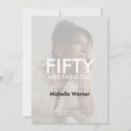 Beige Tan Fifty and Fabulous 50th Birthday Photo Einladung
