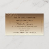 Beige Tan Gradient Palm Leaf mit Monogramm Einfach Visitenkarte (Rückseite)