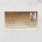 Beige Tan Gradient Palm Leaf Monogramm und Foto Visitenkarte (Rückseite)