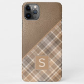 Beige Tan Light Brown Taupe Kariert Gingham Muster iPhone Hülle (Rückseite)