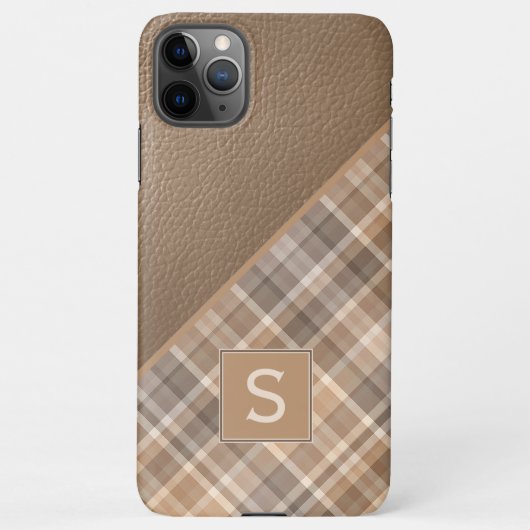 Beige Tan Light Brown Taupe Kariert Gingham Muster iPhone Hülle (Rückseite)