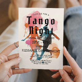 Beige Tango Party und Tango Tänzer Einladung