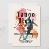 Beige Tango Party und Tango Tänzer Einladung (Vorderseite)