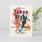 Beige Tango Party und Tango Tänzer Einladung (Stehend Vorderseite)