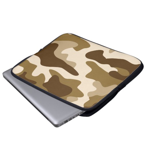 Beige Tarnmuster Laptopschutzhülle (Vorne Knopf)