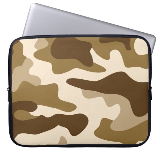 Beige Tarnmuster Laptopschutzhülle (Vorderseite)