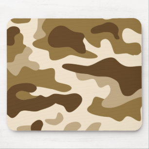 Beige Tarnmuster Mousepad