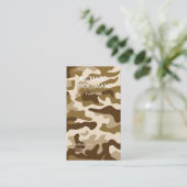 Beige Tarnmuster Visitenkarte (Stehend Vorderseite)