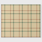 Beige Tartan Geschenkpapier (Flach)