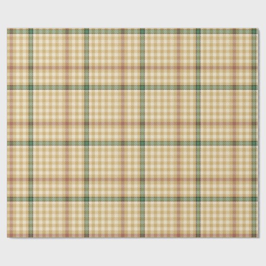 Beige Tartan Geschenkpapier (Flach)