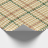 Beige Tartan Geschenkpapier (Ecke)